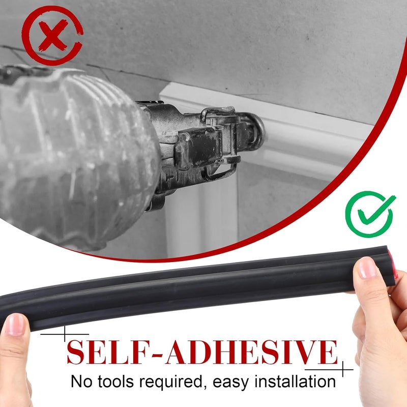 Innconee 32.8ft x 1.1 Inch Flexible Peel and Stick Molding Trim for Wall, Baseboard, Backsplash, Tile Edge, Chair Rail, Mirror-self Adhesive Moulding Trim for Bathroom Wall Door Floor Window, Black - Image 4